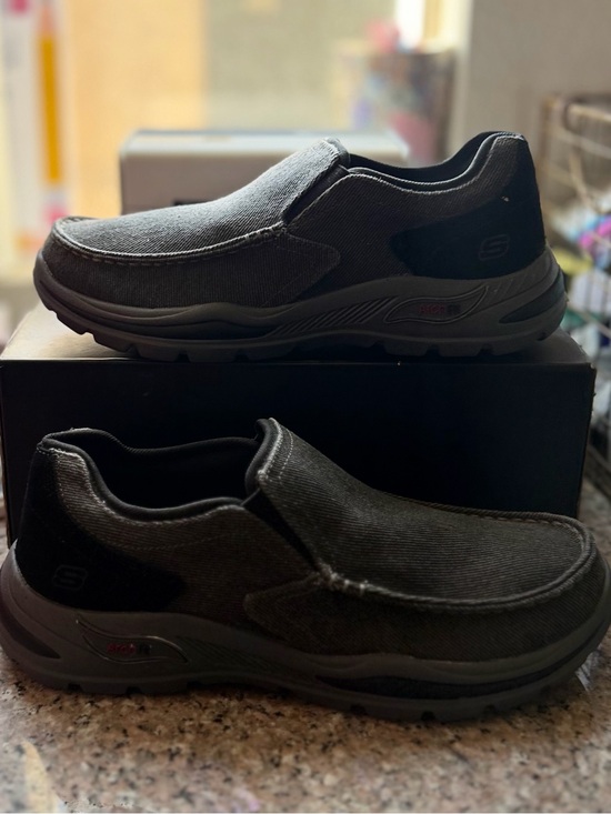 Skechers Other - Skechers Mens Black Canvas Slip-On Comfort Loafers